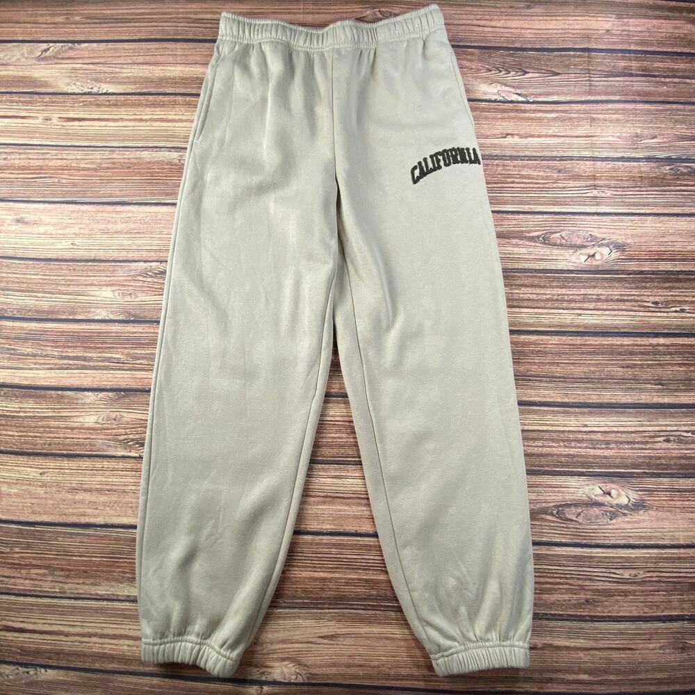 Men's Refuge Cream Sweatpants California Embroidered Drawstring Sz M